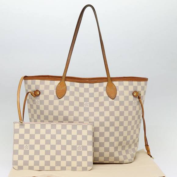 LOUIS VUITTON Damier Azur Neverfull MM Tote Bag N41605 LV Auth 87566 - Picture 12 of 16